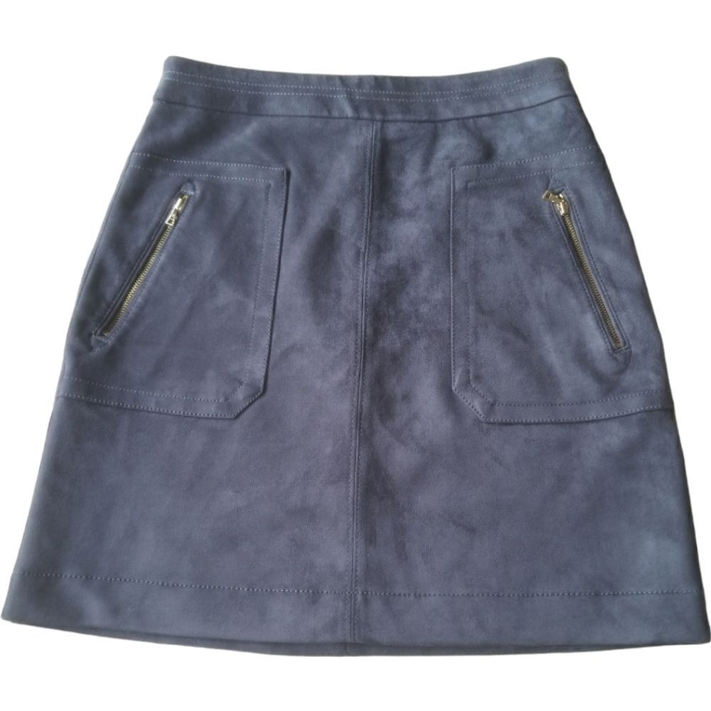 LOFT Suede Skirt Dark Gray EUC SZ 0